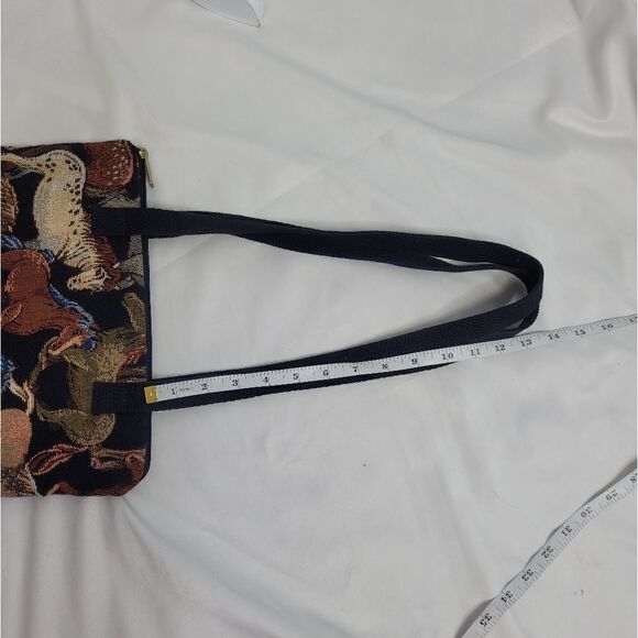 JANINE KING purse embroidered horse handcrafted tapestry small shoulder tote - Picture 5 of 8